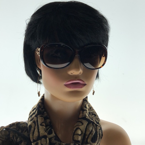 Oleg Cassini Round Tortoise Shell Frame And Medium Arm Yellow Tint - Picture 5 of 6